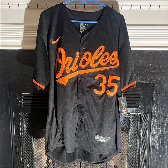 Baltimore Orioles Adley Rutshman Baseball Jersey Black Orange Stitch Sz 44 Large - Picture 1 of 8